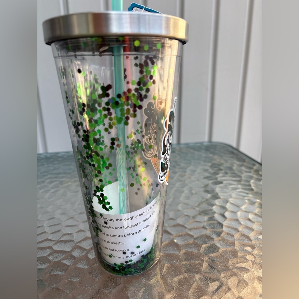 Slytherin Crest Tumbler with Straw - Picture 2 of 5